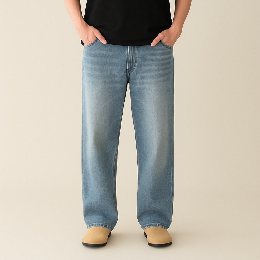 Men's Minimalist Basic Zipper Fly Straight Jeans