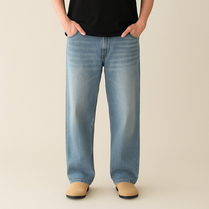 Men's Minimalist Basic Zipper Fly Straight Jeans