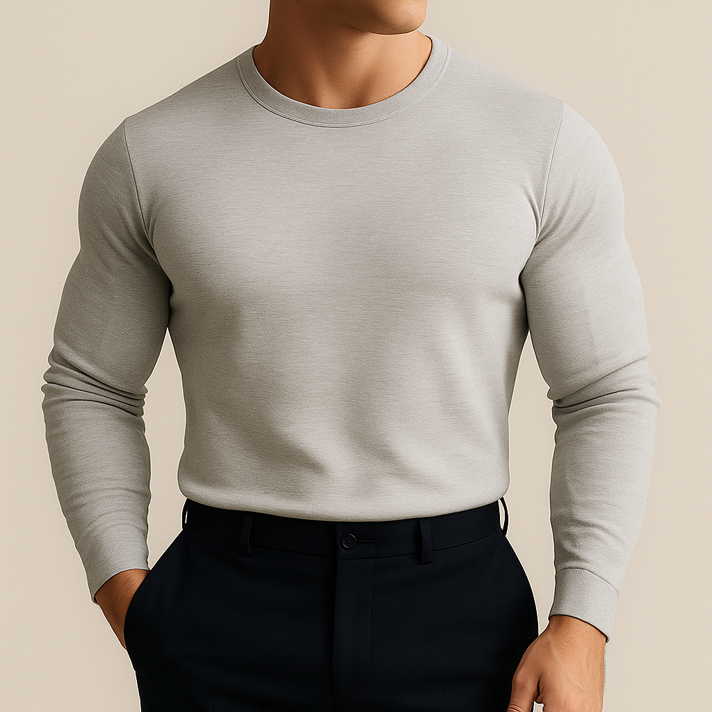 Solid Color Casual Crewneck Men