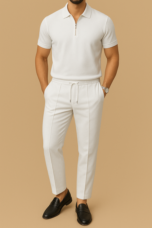 Men's Polo Shirt & Pants 2-Piece Set