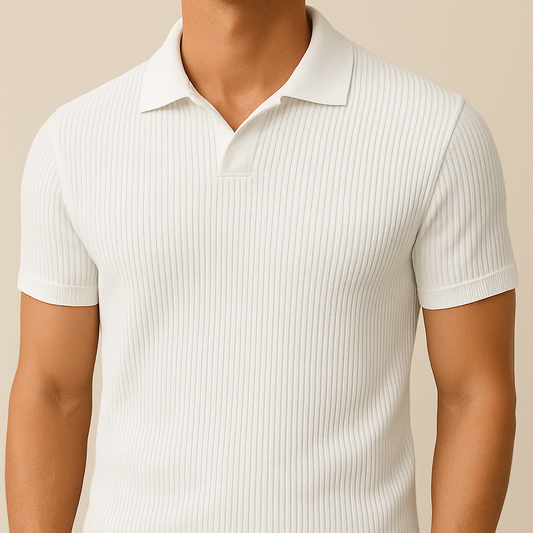 Slim Fit Knitted Polo Shirt for Men