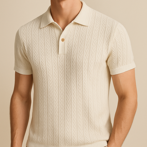 Men's personality elastic knit polo