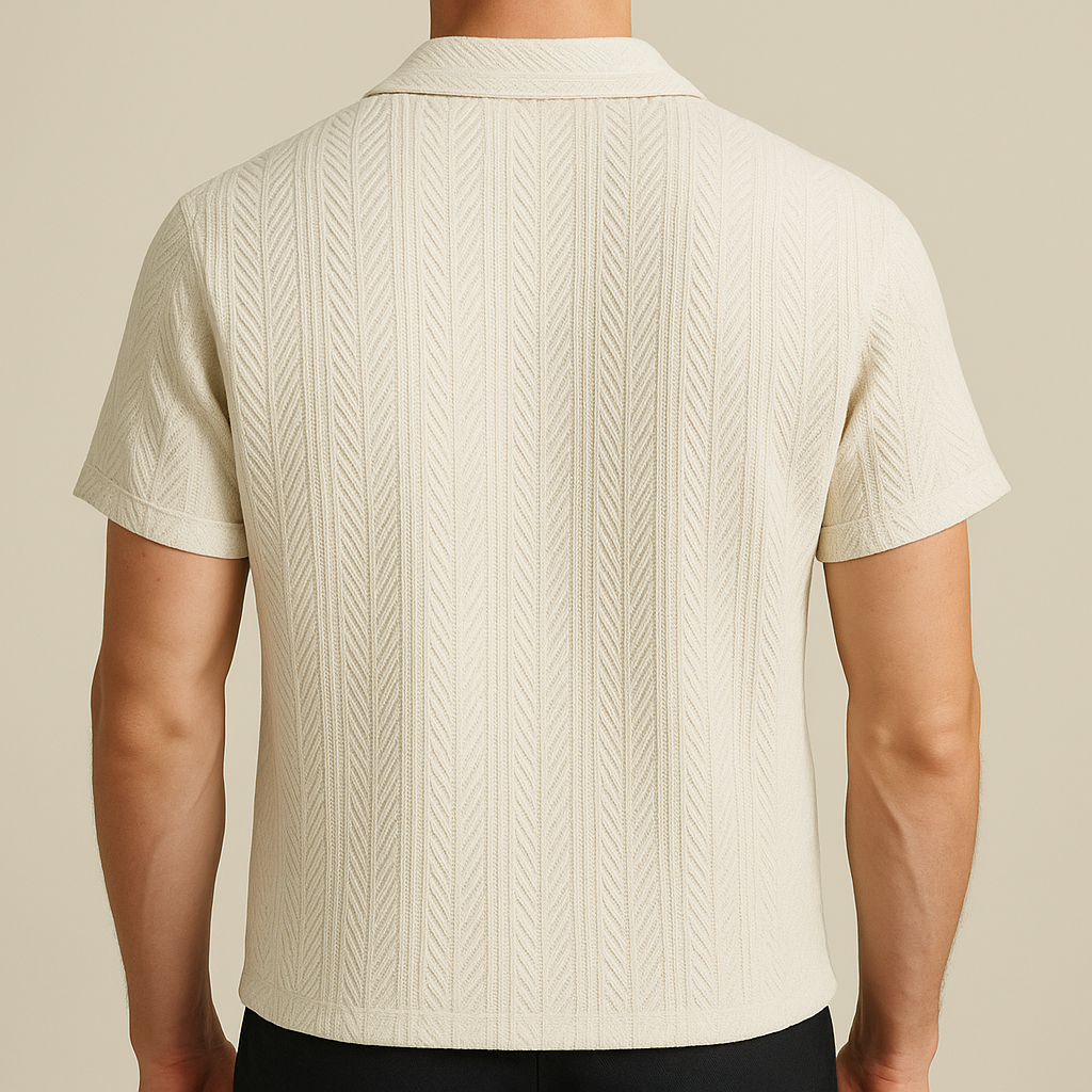 Men's personality elastic knit polo
