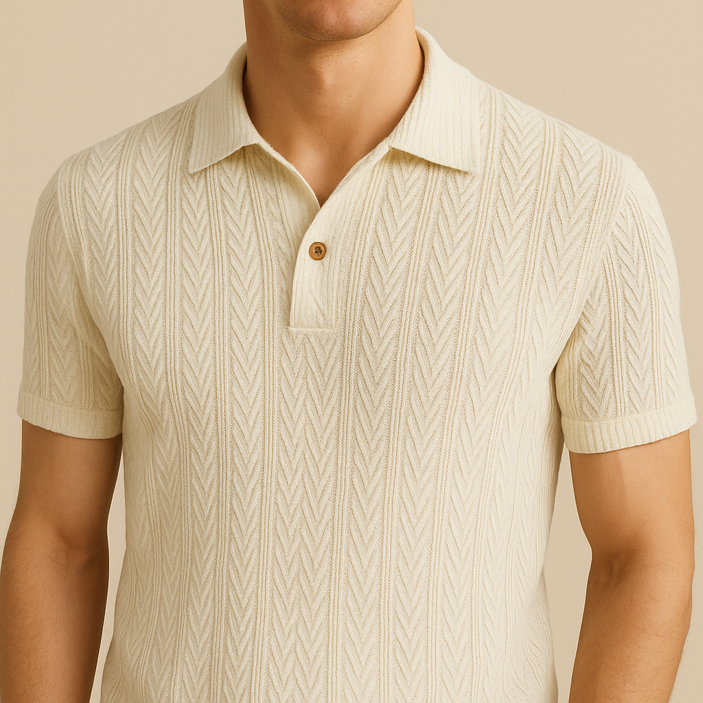 Men's personality elastic knit polo