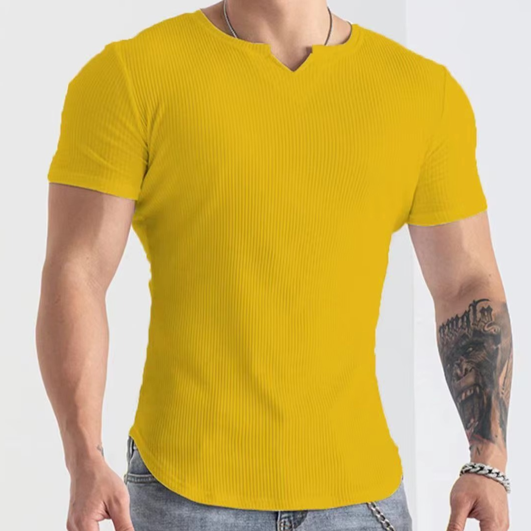 Men's Slim Fit V-Neck Sports T-Shirt