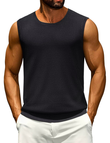 Men's Ribbed Knit Casual Tank Top
