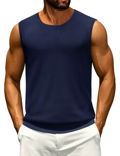 Men's Ribbed Knit Casual Tank Top