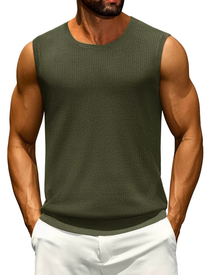 Men's Ribbed Knit Casual Tank Top